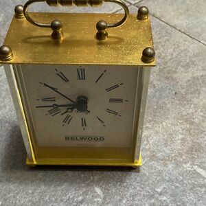 Bellwood Brass-Tone Carriage Clock with Roman Dial (works)